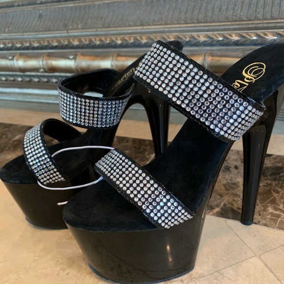 New Pleaser Rhinestone Heels Size 7 - Picture 2 of 6